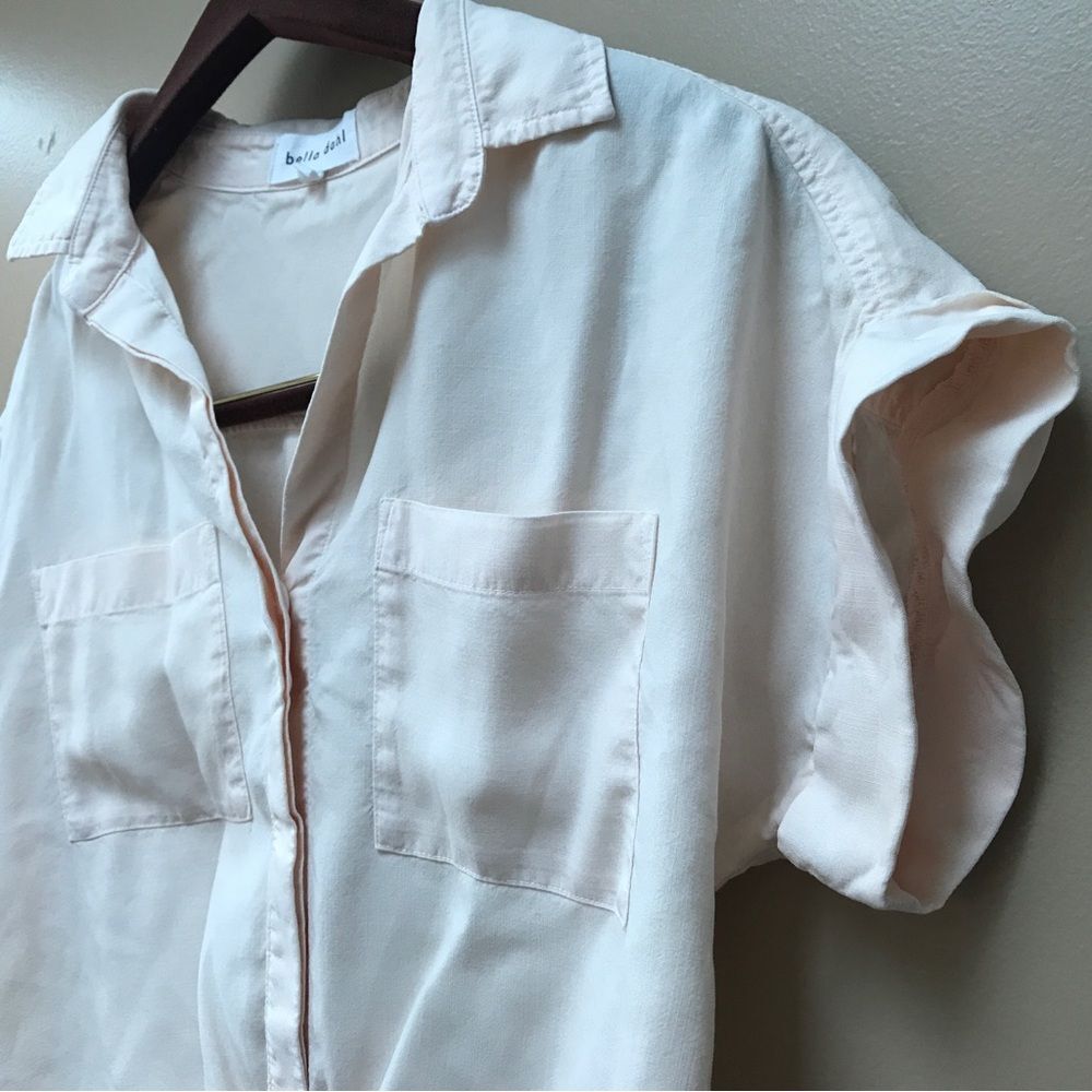 Bella Dahl Women's Cap Sleeve Tie-Up Front Shirt Button-Up Women's Top (XS) - Picture 7 of 11
